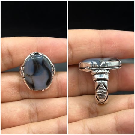 خاتم عقيق يماني مزهر