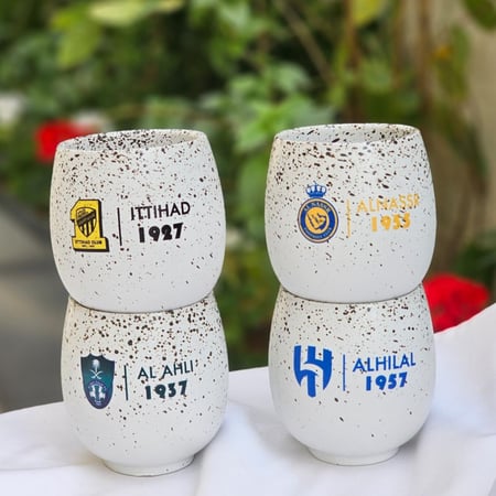 كوب الاهلي السعودي - بيضاوي منقط - سعة 170 مل