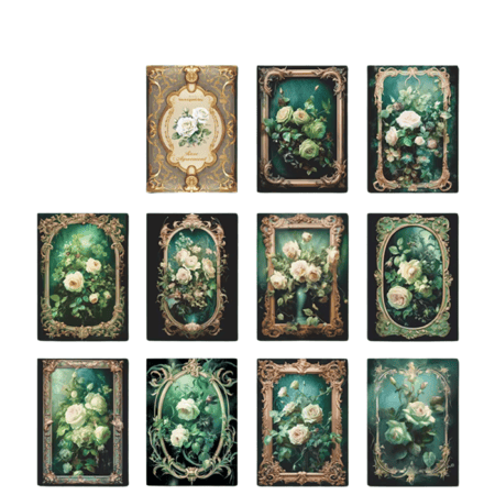 30 ورقة / حزمة أوراق حرفية زخرفية بطابع زهور فينتاج