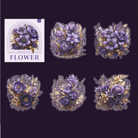 10 أوراق بحجم كبير بطابع الزهور بعدة ألوان