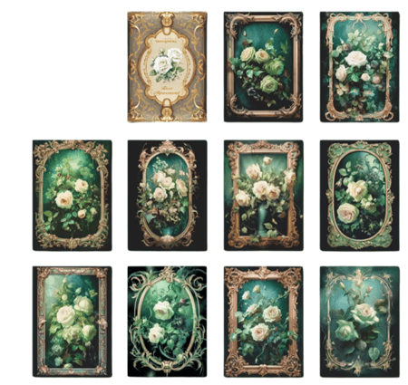 30 ورقة / حزمة أوراق حرفية زخرفية بطابع زهور فينتاج