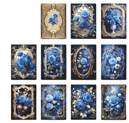 30 ورقة / حزمة أوراق حرفية زخرفية بطابع زهور فينتاج