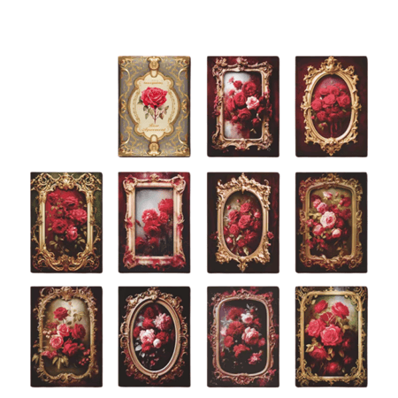 30 ورقة / حزمة أوراق حرفية زخرفية بطابع زهور فينتاج