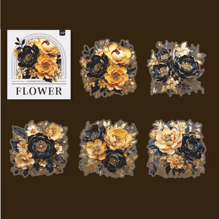 10 أوراق بحجم كبير بطابع الزهور بعدة ألوان