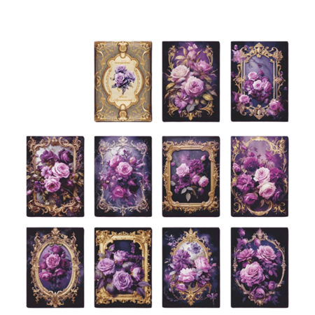 30 ورقة / حزمة أوراق حرفية زخرفية بطابع زهور فينتاج