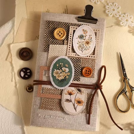 45 ملصق ورقي بطابع إطارات الزهور بعدة ألوان مختلفة