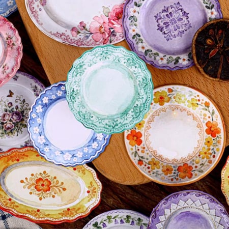 10 ورقات حجم كبير ملصقات ملاحظات بطابع خزفي بعدة ألوان