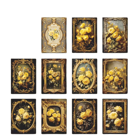 30 ورقة / حزمة أوراق حرفية زخرفية بطابع زهور فينتاج