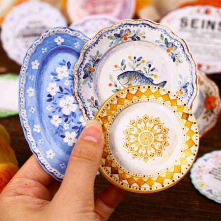 10 ورقات حجم كبير ملصقات ملاحظات بطابع خزفي بعدة ألوان