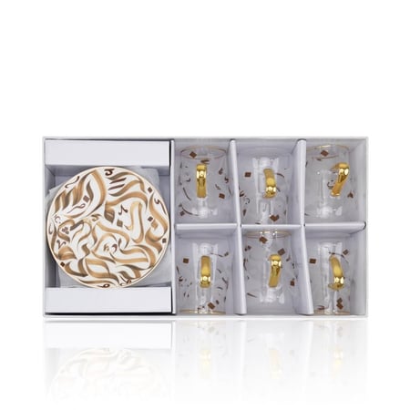 فناجيل شاي  مع الصحون طقم 6 حبة