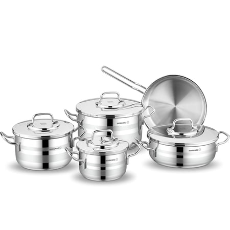 طقم قدور استيل كوركماز 9 قطع [استرا 2] التركي