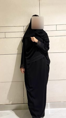 Half Bisht – Black with Lattice Trim