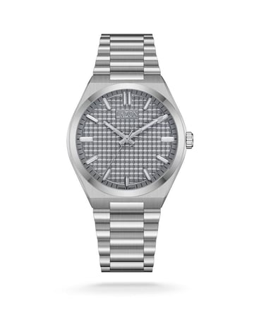 ساعة رجالية من الستيل بميناء رصاصي  -  Storm Grey