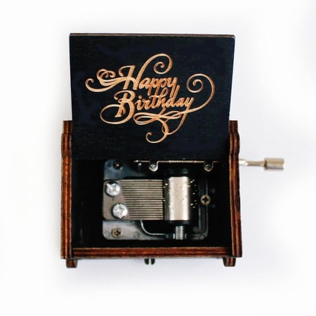 صندوق موسيقى أسود Happy Birthday