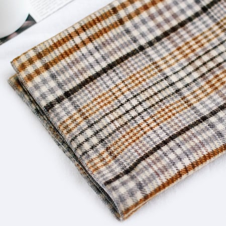 سكارف شتوي صوف بني بيج مخطط أفكار هدايا رجالية نسائية هدية عيد ميلاد