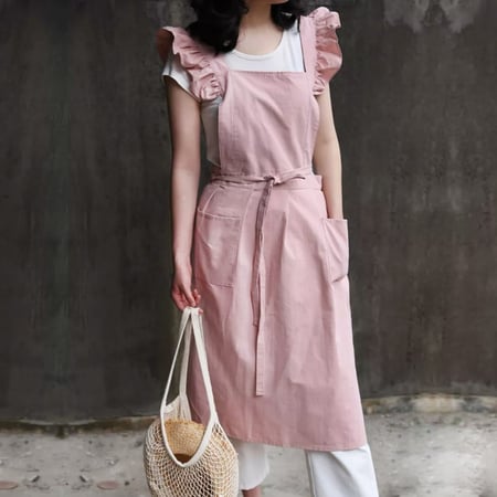 مريول باريستا مريلة مطبخ طبخ مدرسة رسم حديقة فستان صيفي مئزر نسائي