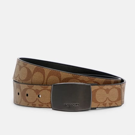 حزام رجالي جلدي كوتش بني أنيق ثيم