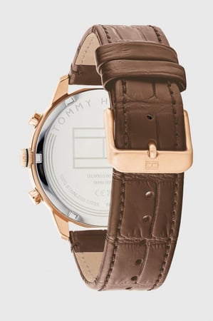 ساعة تومي هيلفيغر جلد بني