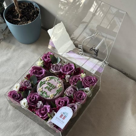 كيكة لنش كيك || بكس الاكرلك & ورد موف