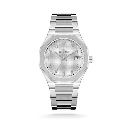 ساعة رجالية كارمن كلاين ستيل بلون فضي