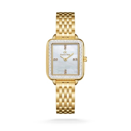 ساعة نسائية كارمن كلاين ستيل ذهبي