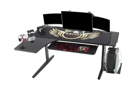 طاولة قيمنق زاوية لون اسود ماوس ذهبي