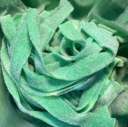 حلوى جيلي شرايط التفاح الحامضة لون أخضر من أسبانيا