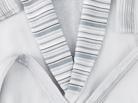 طقم روب استحمام لاين 3 قطع من خامة القطن - رمادي - 3XL