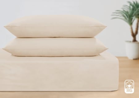 طقم شرشف فيونا مزدوج من خامة القطن - 3 قطع (300غرزة)