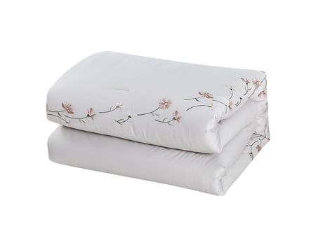 مفرش موسس صيفي مزدوج مطرز من خامة القطن - 7 قطع