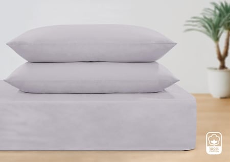 طقم شرشف فيونا مفرد من خامة القطن - 3 قطع (300غرزة)