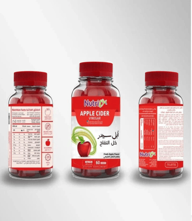 مكمل غذائي لنقص الوزن بنكهة خل التفاح الطبيعي من نيوتروفي 60 قطعة