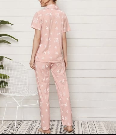 بجاما قطعتين مشجر وردي