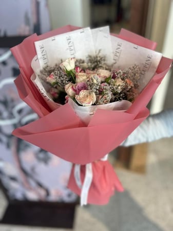 بوكيه ورد طبيعي