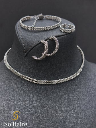 طقم ذهب خالص ابيض18k