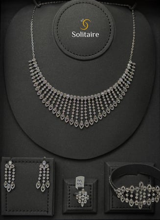 طقم شبكة ابيض18k