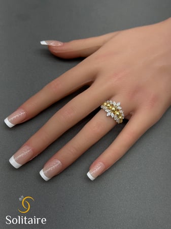 خاتم تصميم الالماس 18k