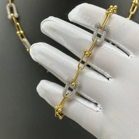 عقد وسوارة جنزير18k