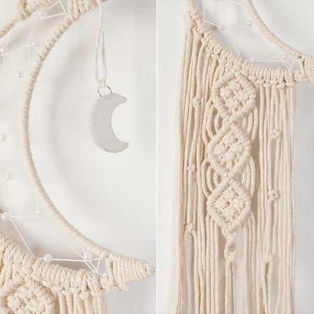 زينة جدارية على شكل هلال بالنمط البوهيمي