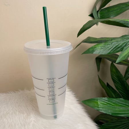 كوب ستاربكس ابيض شفاف - 700 مل