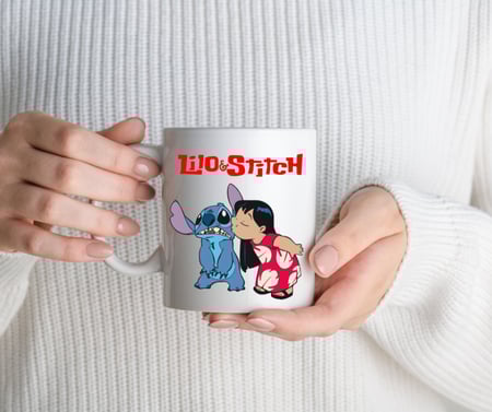 كوب ابيض سيراميك ليلو وستيتش