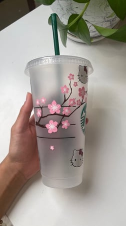 كوب ستاربكس للمشروبات البارده hello kitty 710 مل