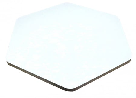 لوح خشبي مضلع لون ابيض مقاس 45*45 سماكة 1.8 سم