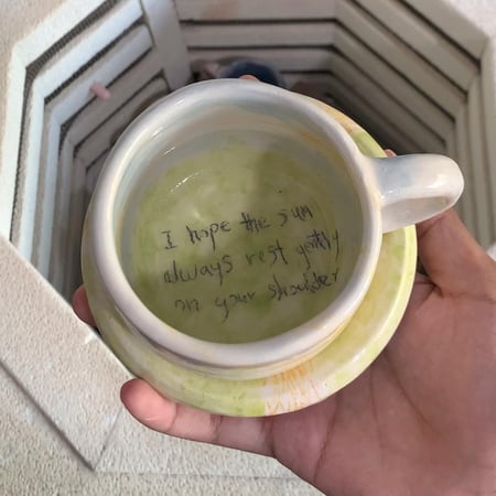 كوب وصحن 230ml “i hope the sun always rest gently on your shoulder