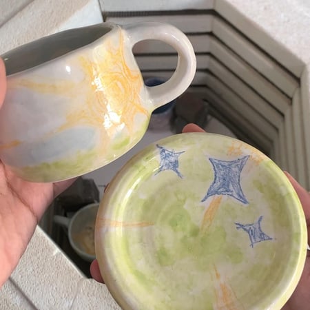 كوب وصحن 230ml “i hope the sun always rest gently on your shoulder