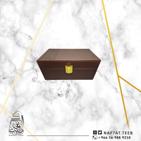 صندوق جلد إيطالي منقوش، اللون البني حجم ثمن كيلو