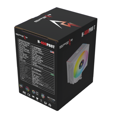 SPEAR H400PROT PWM ARGB Cooler White Color