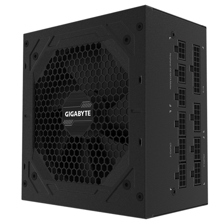 Gigabyte P1000GM Fully Modular ATX Power Supply, 80 Plus Gold Certified, 1000W, 120mm Smart Hydraulic Bearing Fan, Single +12V Rail, Main Japanese Capacitors, Black | GP-P1000GM