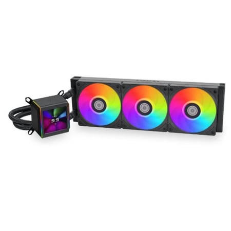 Lian Li Galahad II LCD 360 AIO RGB CPU Liquid Cooler, 2.88” IPS LCD Screen, Asetek 8th Gen 3600 RPM Pump, 120mm FDB Fans, Up to 2450 RPM Fan Speed, 79.9 CFM Airflow, Black | G89.GA2ALCD36B.00