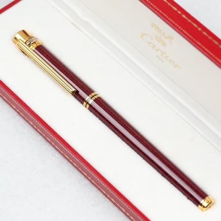 Cartier Pen 1990s - قلم كارتييه فنتج 1990 عنابي منمش - burgundy